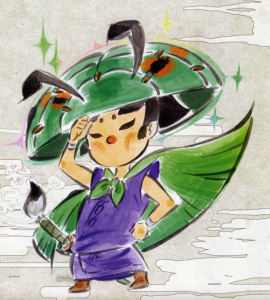 Issun, un des personnages principaux du jeu Okami